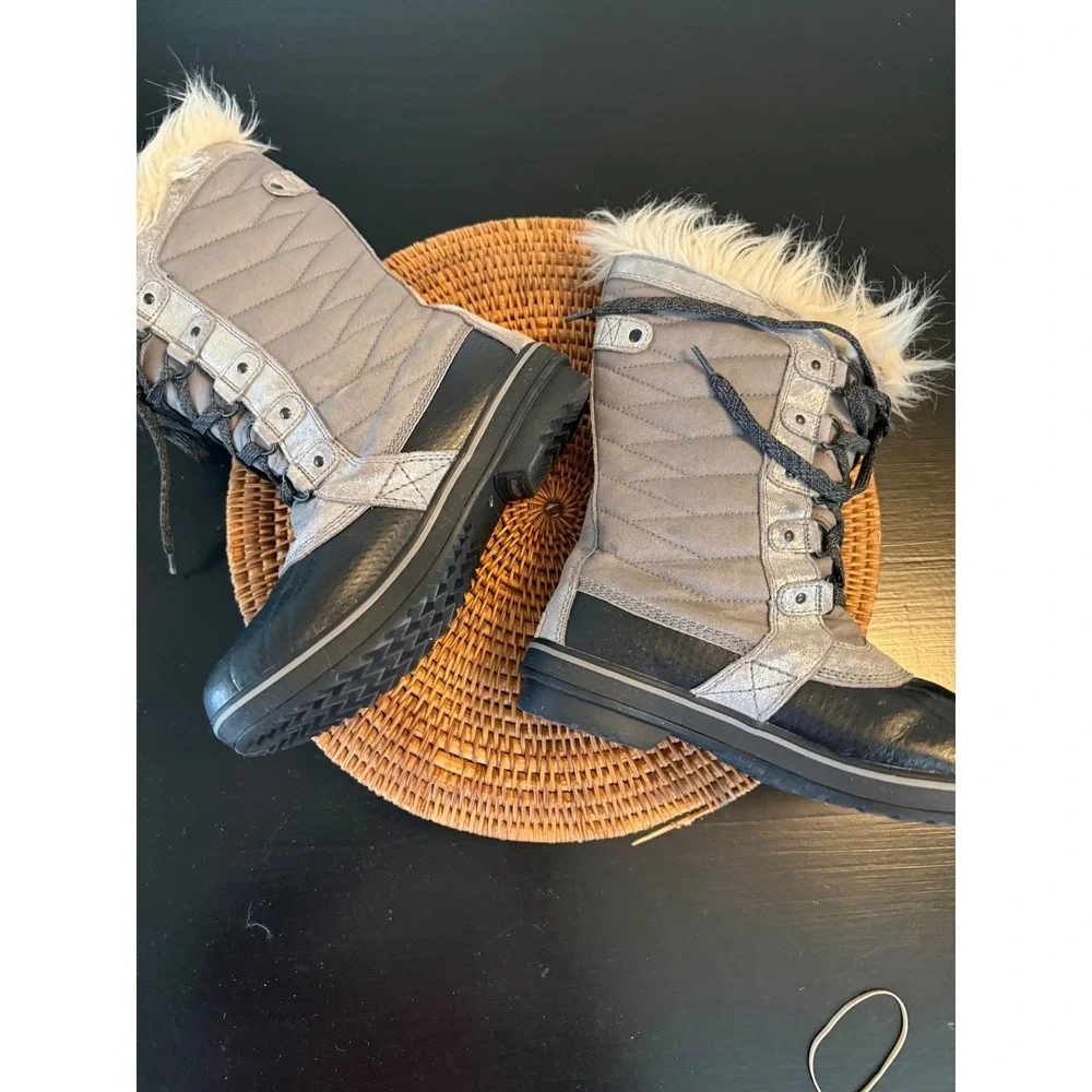 Sorel Tofino II Womens Waterproof Winter Boots Silver Grey Faux Fur NY2325-052 7